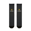 Outlanders Crown Sublimation Crew Socks — Black Logo Athletic Socks