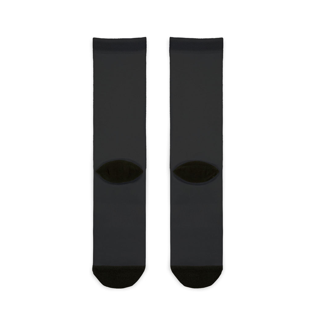 Outlanders Crown Sublimation Crew Socks — Black Logo Athletic Socks