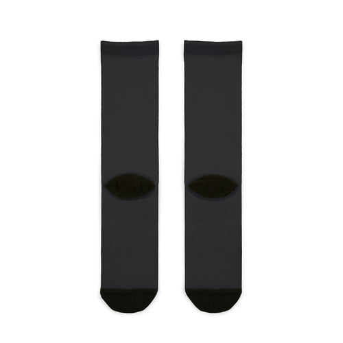 Outlanders Crown Sublimation Crew Socks — Black Logo Athletic Socks